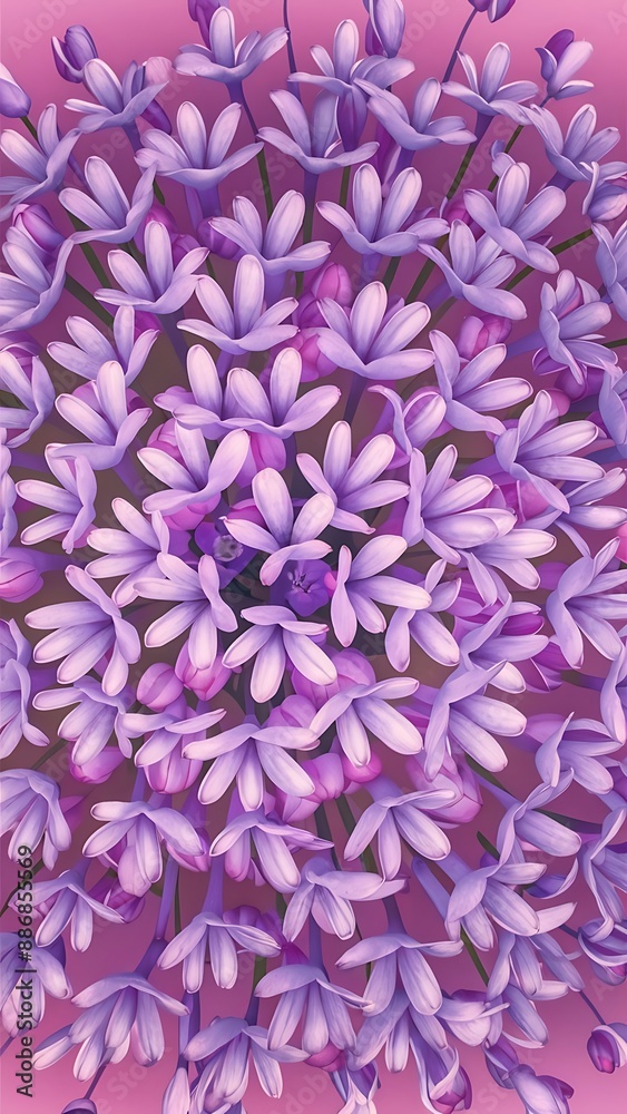 Many lilac flowers on a pink background Many lilac flowers on a pink background