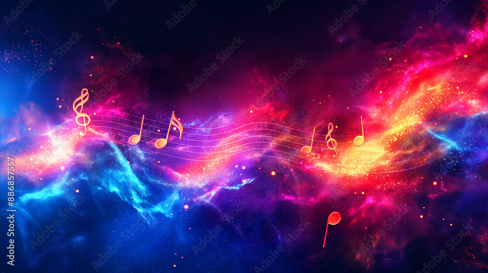 Obraz premium Abstract color of music rhythm note