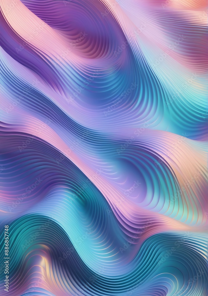 Obraz premium Iridescent Holographic Pattern with Rainbow Sheen 