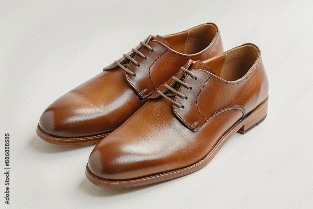 Clean Leather Shoes on White Surface Clean Leather Shoes on White Surface