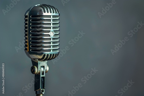 A close up of an old fashioned microphone