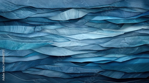 Wallpaper Mural   A painting of blue water waves, with a flying bird atop Torontodigital.ca
