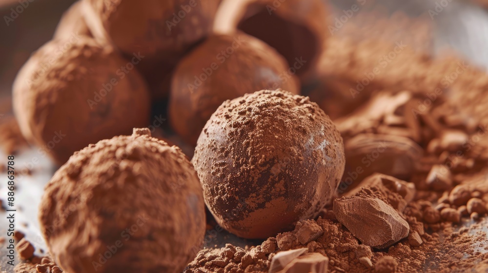 Chocolate Truffles Decadent Indulgence. Generative AI Chocolate Truffles Decadent Indulgence. Generative AI