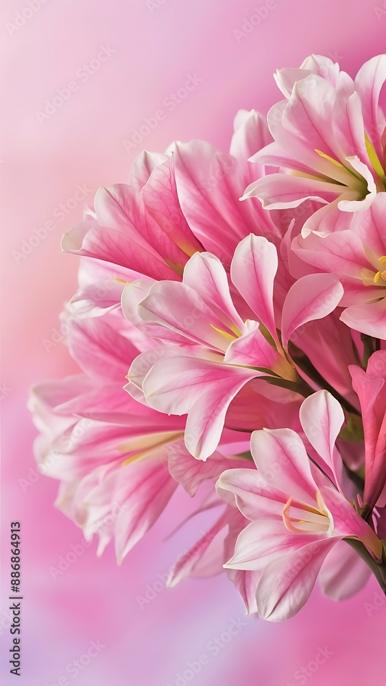 Beautiful freesia flowers on pink background Beautiful freesia flowers on pink background