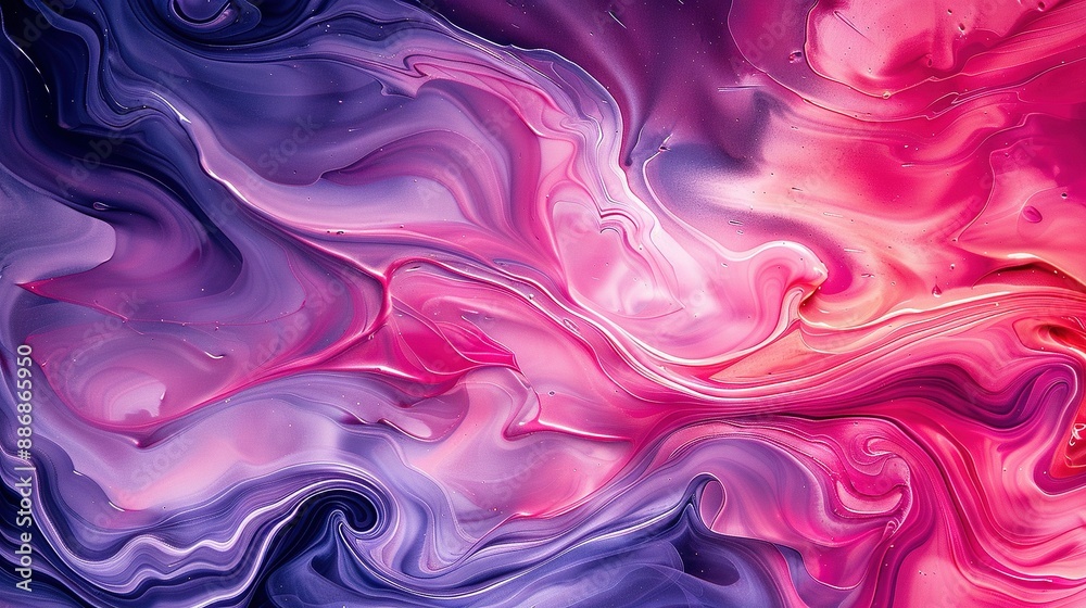 A close-up of a cellphone with a purple, pink, and blue design on its back A close-up of a cellphone with a purple, pink, and blue design on its back