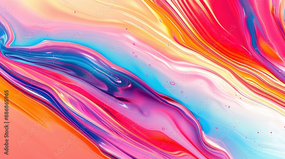 A cell phone with multicolored liquid design on its back A cell phone with multicolored liquid design on its back