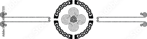 Two Lines Celtic Header - Braid Circle, Swirl Knot, Triskele