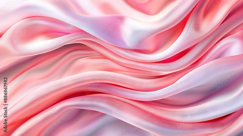 Obraz premium A pink and white background with wavy designs at the top and bottom