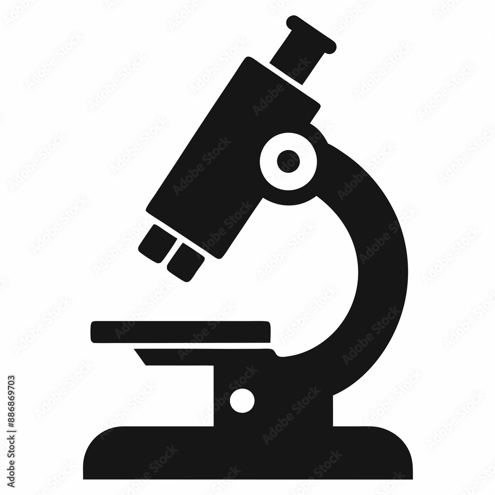 Health & Medical Concept Microscope vector silhouette Health & Medical Concept Microscope vector silhouette