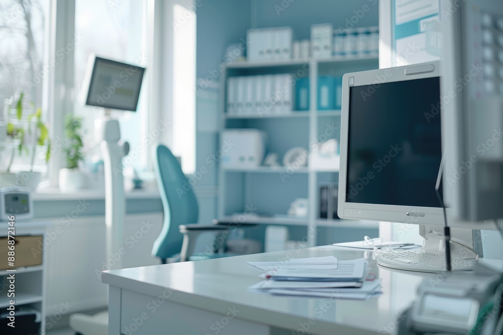 Clean and Minimalist Doctor's Office Workspace Clean and Minimalist Doctor's Office Workspace