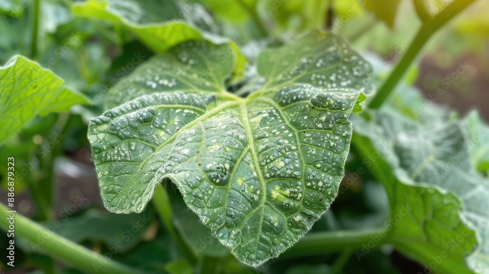 A problematic leaf on a zucchini plant Powdery mildew and chlorosis on the leaves A problematic leaf on a zucchini plant Powdery mildew and chlorosis on the leaves