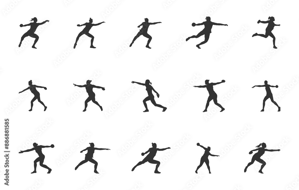 Women discus thrower silhouette, Discus silhouettes, Female discus silhouette, Discus thrower svg, Discus svg, Female thrower svg, Female player vector set.
Women discus thrower silhouette, Discus silhouettes, Female discus silhouette, Discus thrower svg, Discus svg, Female thrower svg, Female player vector set.