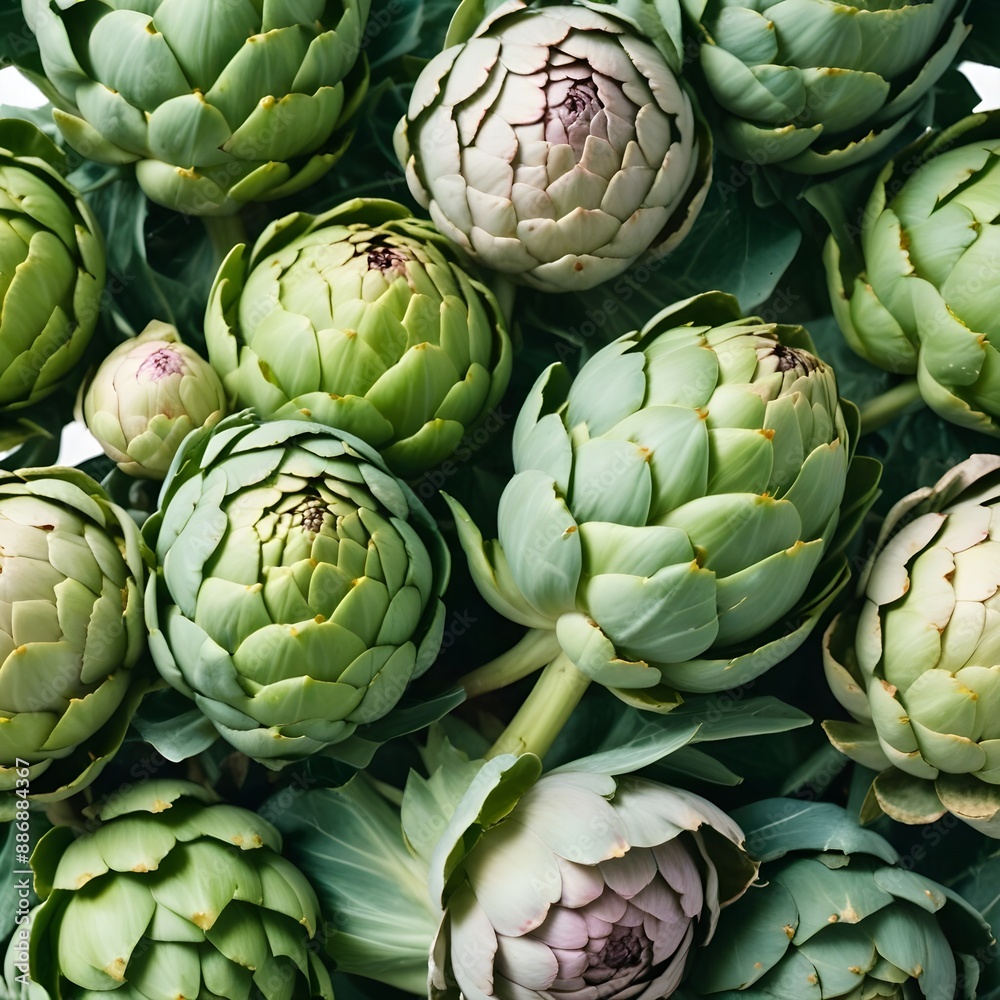 artichokes on a market stall artichokes on a market stall
