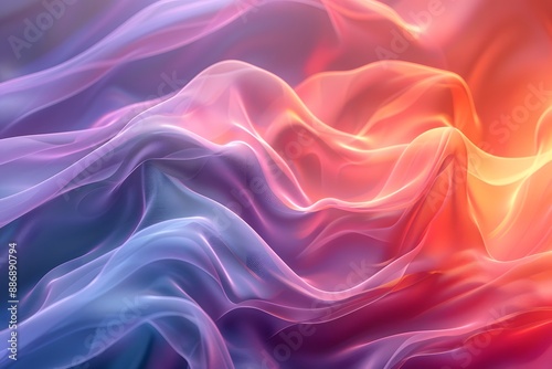 Ethereal Waves of Colorful Fabric