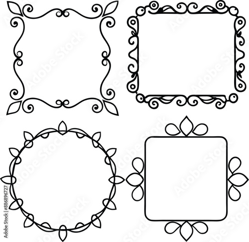 Decorative frame line art . decorative, border, design, decoration, pattern, ornament, frame, retro, vintage, elegant, background