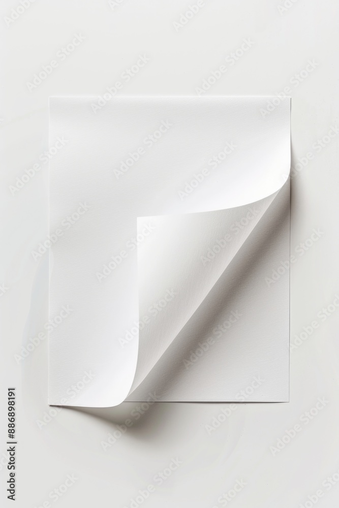 A simple sheet of white paper with a curled corner, great for adding personal touch to any design A simple sheet of white paper with a curled corner, great for adding personal touch to any design