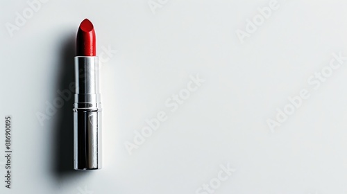 Red lipstick against white backdrop