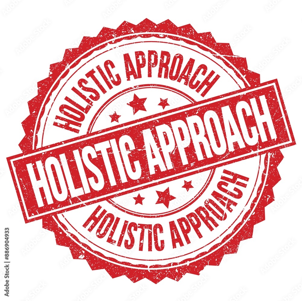 HOLISTIC APPROACH text on red round stamp sign HOLISTIC APPROACH text on red round stamp sign