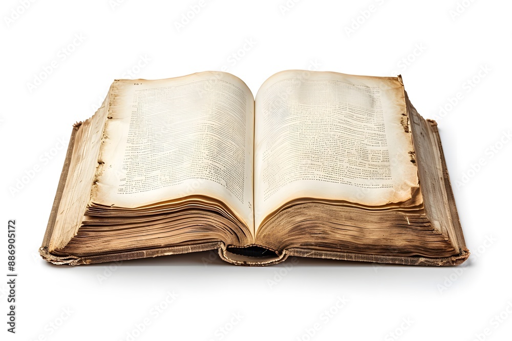 Antique Open Book with Weathered Pages Antique Open Book with Weathered Pages