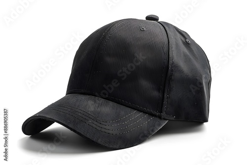 Sleek Black Baseball Cap with Curved Brim