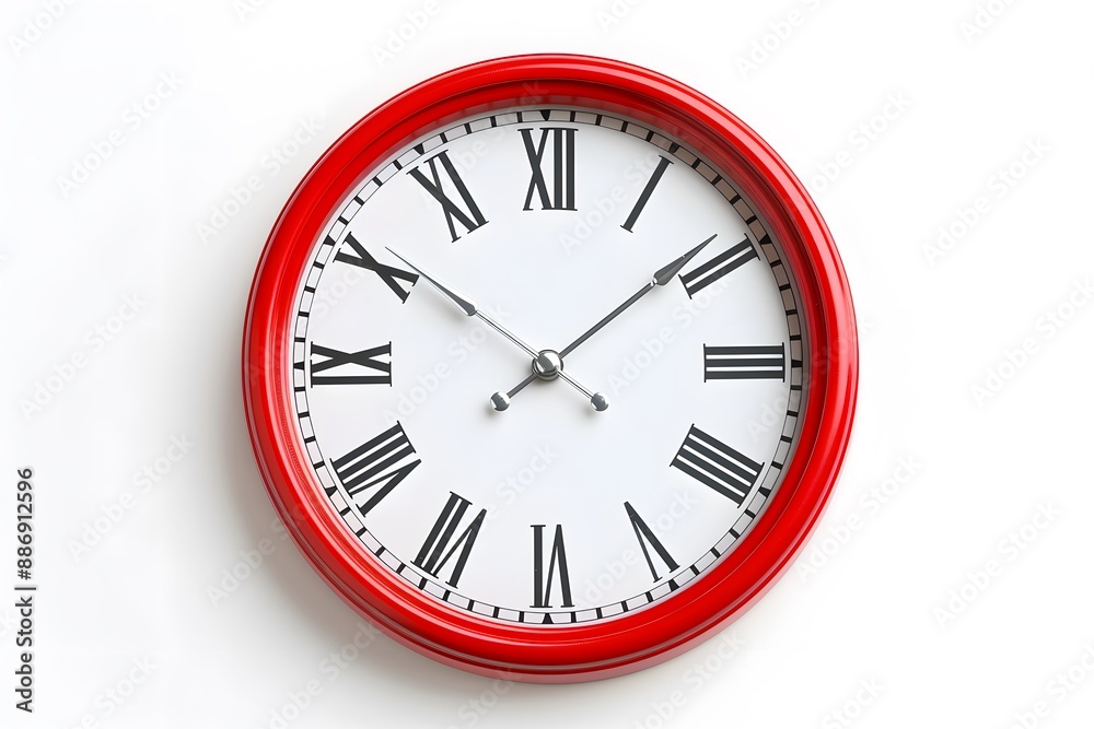 Classic Red Wall Clock with Roman Numerals Classic Red Wall Clock with Roman Numerals