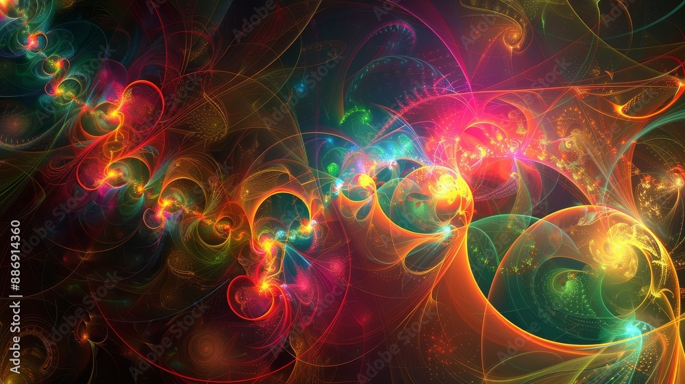 Fototapeta premium light fractals, abstract, bright colors