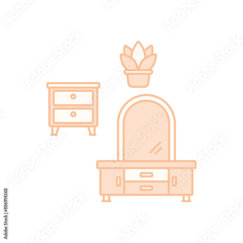 Dresser concept vector icon