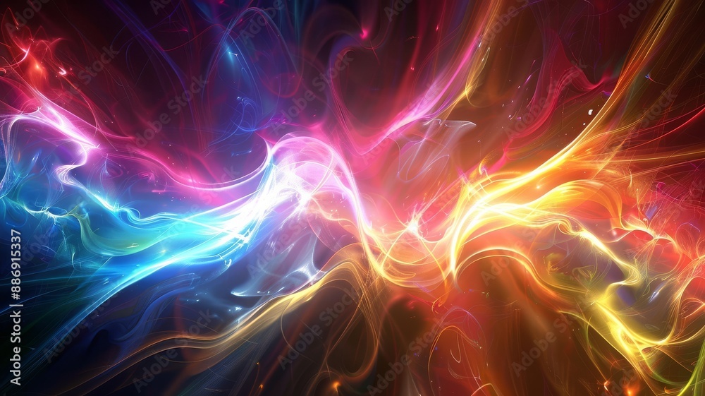 Fototapeta premium light fractals, abstract, bright colors