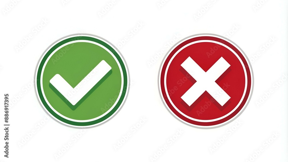 check mark & cross mark icon isolated vector check mark & cross mark icon isolated vector
