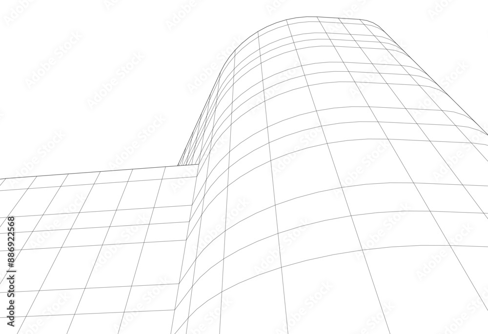 abstract buildings, architectural drawing 3d abstract buildings, architectural drawing 3d