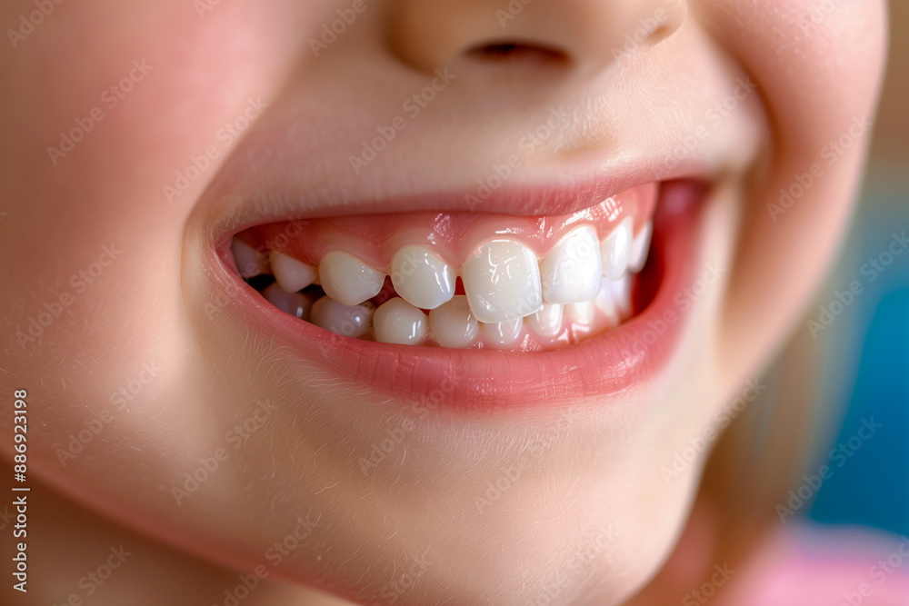 Fototapeta premium Perfect white kids teeth close up