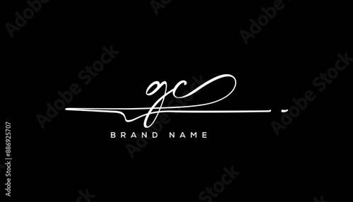 GC letter beauty handwriting vector logo.  photo