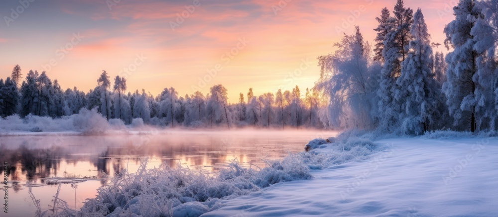 Fototapeta premium Frosty Forest at Sunrise