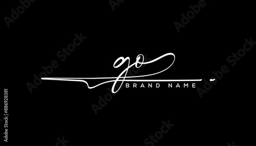 GO letter beauty handwriting vector logo. 