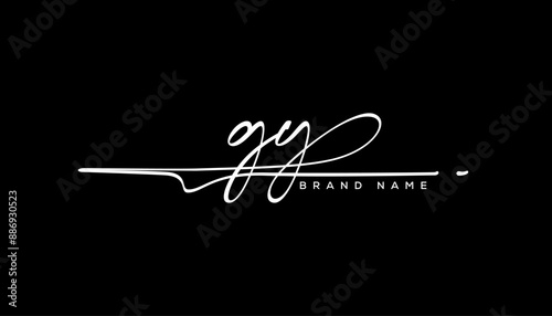GY letter beauty handwriting vector logo. 