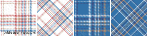 Plaid seamless vector tartan patterns set.