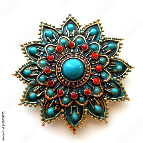 Jewelry for a true princess: turquoise brooch