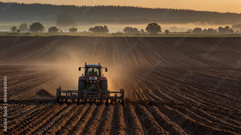 Fototapeta premium tractor modern farming