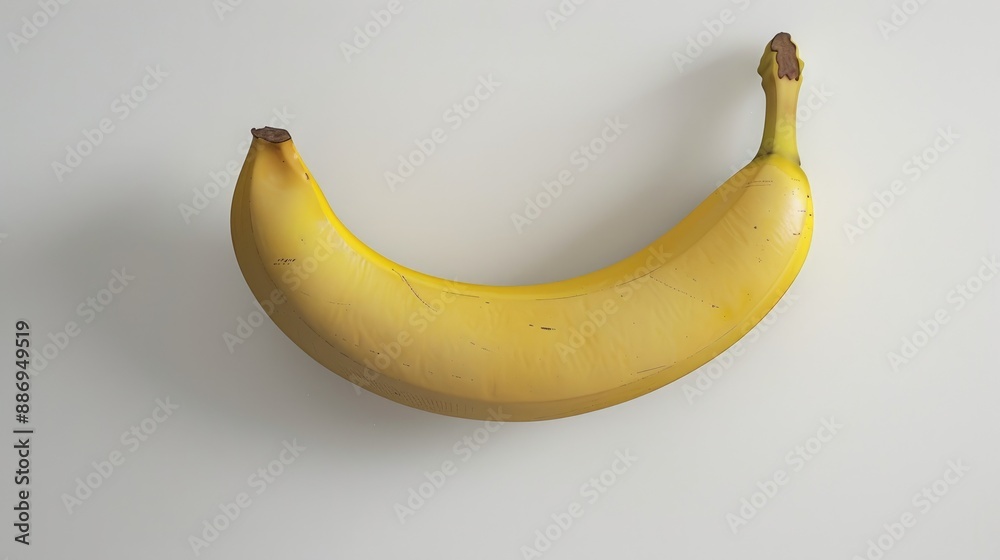 Conceptual Contemporary Art Fresh Banana Attached to White Surface Conceptual Contemporary Art Fresh Banana Attached to White Surface