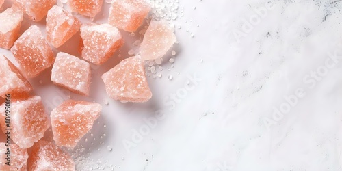 Chunks of Himalayan pink salt for culinary or spa use. Concept Himalayan Pink Salt, Culinary Salt, Spa Salt, Unique Crystal, Himalayan Mineral