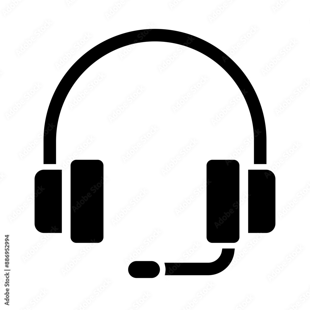 Headphone Vector Glyph Icon Design Headphone Vector Glyph Icon Design