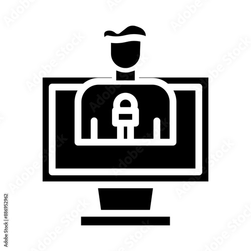News Anchors Vector Glyph Icon Design