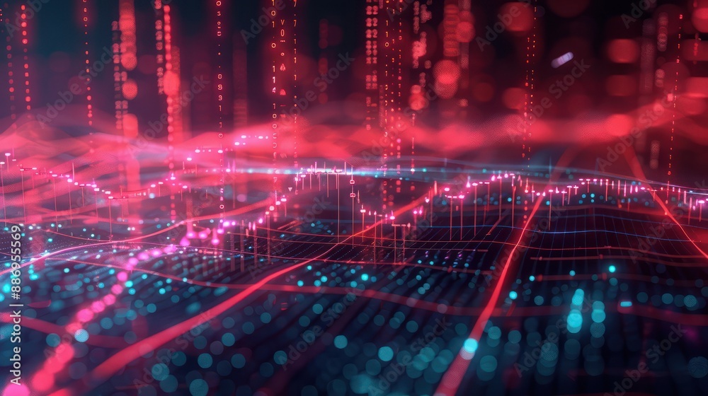 Obraz premium Building a Brighter Future: A Line Graph Shows Financial Security, stock market growth and Stability, generative AI