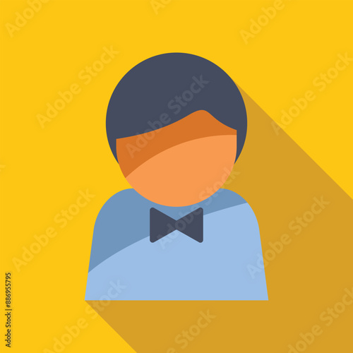 Illustration featuring a waiter wearing a bow tie, symbolizing a service oriented business