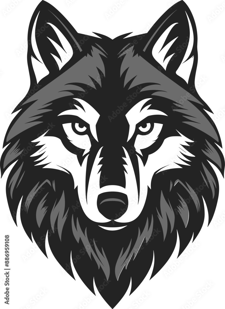 Wolf head logo icon isolated on white background vector illustration Wolf head logo icon isolated on white background vector illustration