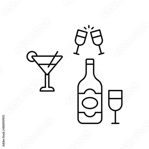 Barware Set concept vector icon