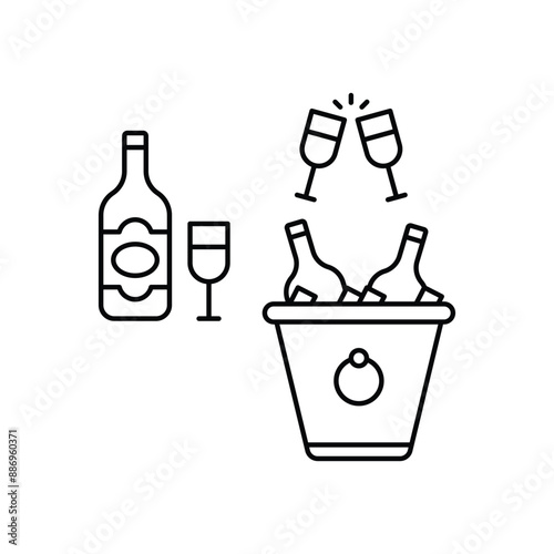 Ice Bucket concept vector icon