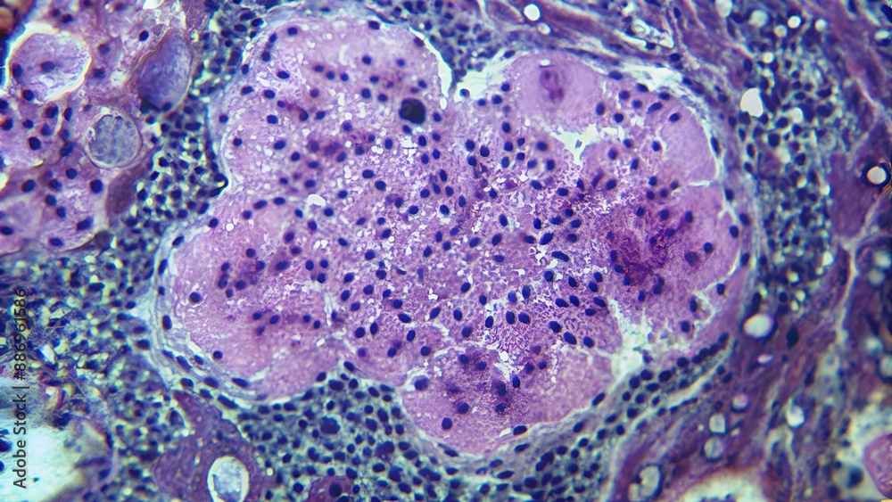 Photomicrograph of fine needle aspiration (FNA) cytology of a pulmonary ...
