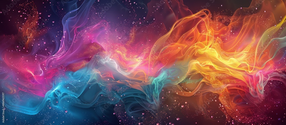 World of vibrant particles, where waves of light and color dance in perfect harmony. Generative Ai World of vibrant particles, where waves of light and color dance in perfect harmony. Generative Ai