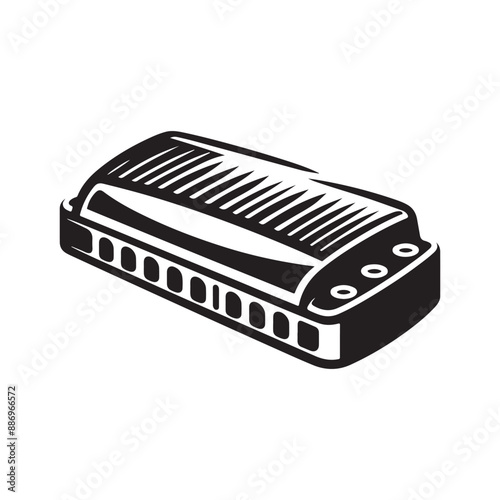 Harmonica silhouette vector illustration